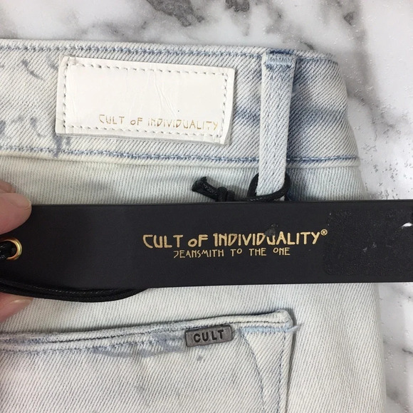 Cult Of Individuality Zen Mid Rise Skinny Jeans Womens 26 White Blue Denim‎ - Picture 5 of 13